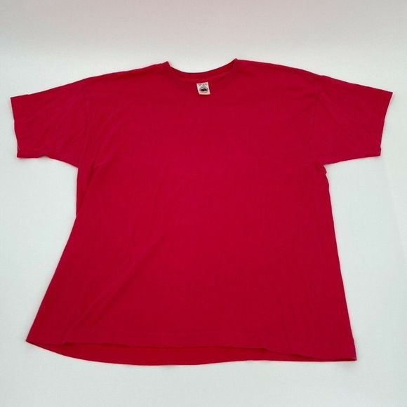 Fruit of the Loom Tops - Vintage Fruit of the Loom Ladies Casualwear Single Stitch T Shirt Blank XL Pink